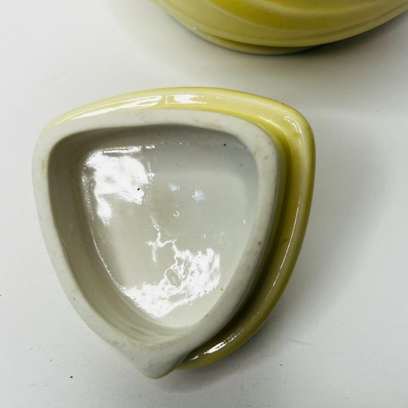 Vintage Coorsite  TeaPot Lid # 902 Pale Yellow 16oz. Glaze Art Deco Shape Swirls - Picture 5 of 13